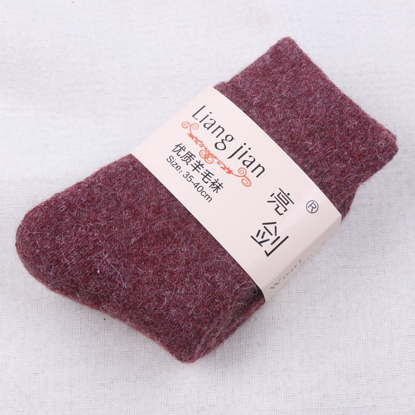 34% Wool Winter Socks Color Cashmere Socks Crew Socks Thick Warm Terry Towel Thick Line Wholesale Fluffy Fuzzy Socks